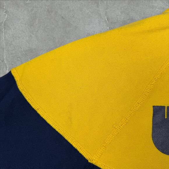 Navy and Yellow Undefeated UNDFTD Spell out Zip-up Hoodie Sweatshirt - Medium - Picture 7 of 8